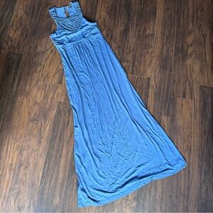 Tommy Bahama Blue Jersey Knit Crothech Neckline Maxi Dress